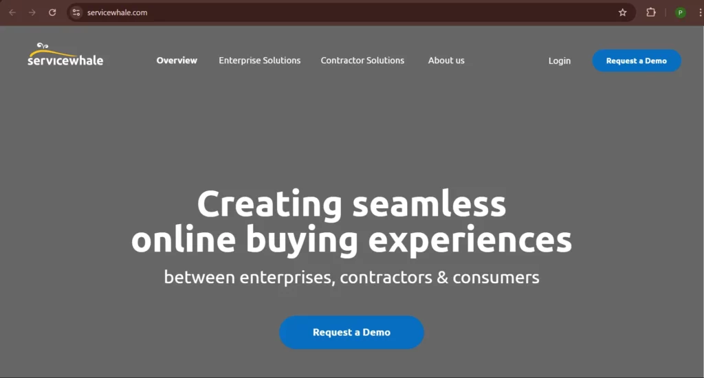 Servicewhale, a lead generation website for contractors.